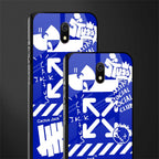 blue travis scott x anti social social club glass case for redmi 8a image-2