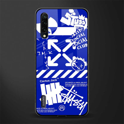 blue travis scott x anti social social club glass case for mi a3 redmi a3 image