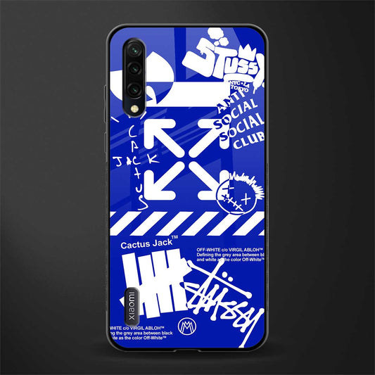 blue travis scott x anti social social club glass case for mi a3 redmi a3 image