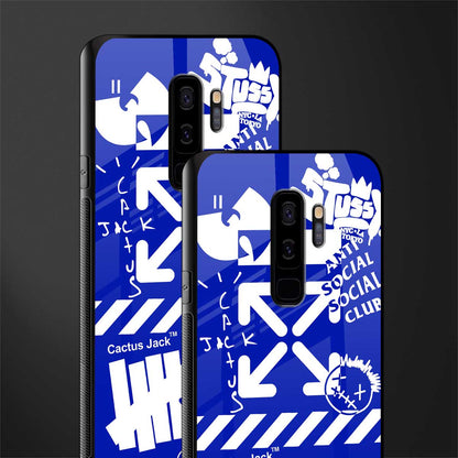 blue travis scott x anti social social club glass case for samsung galaxy s9 plus image-2