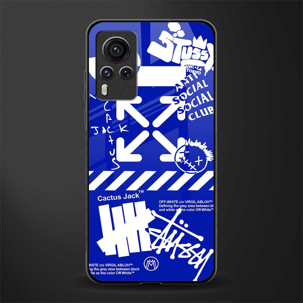 blue travis scott x anti social social club glass case for vivo x60 pro image