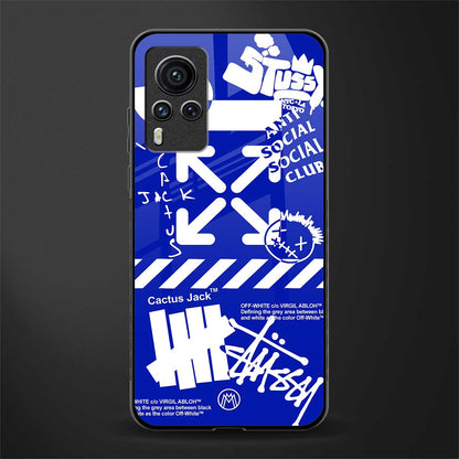 blue travis scott x anti social social club glass case for vivo x60 pro image