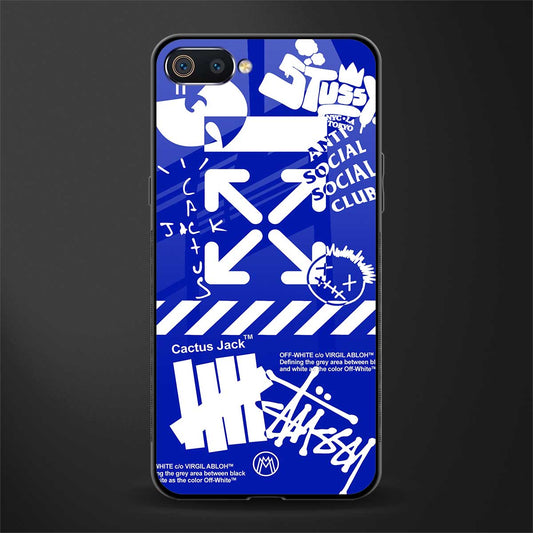 blue travis scott x anti social social club glass case for realme c2 image