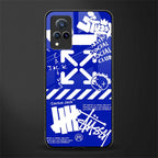 blue travis scott x anti social social club glass case for vivo v21 5g image