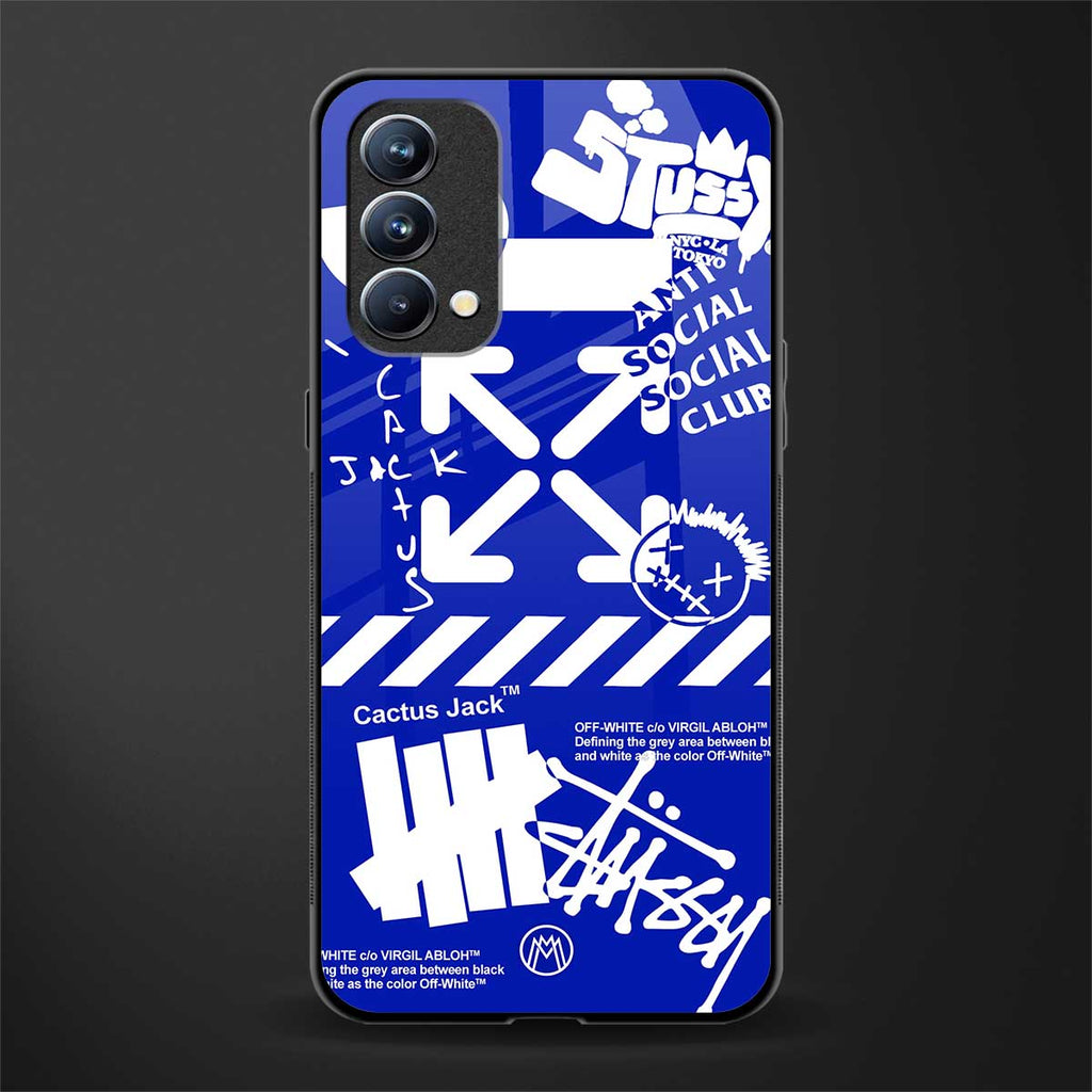 blue travis scott x anti social social club glass case for oppo f19 image