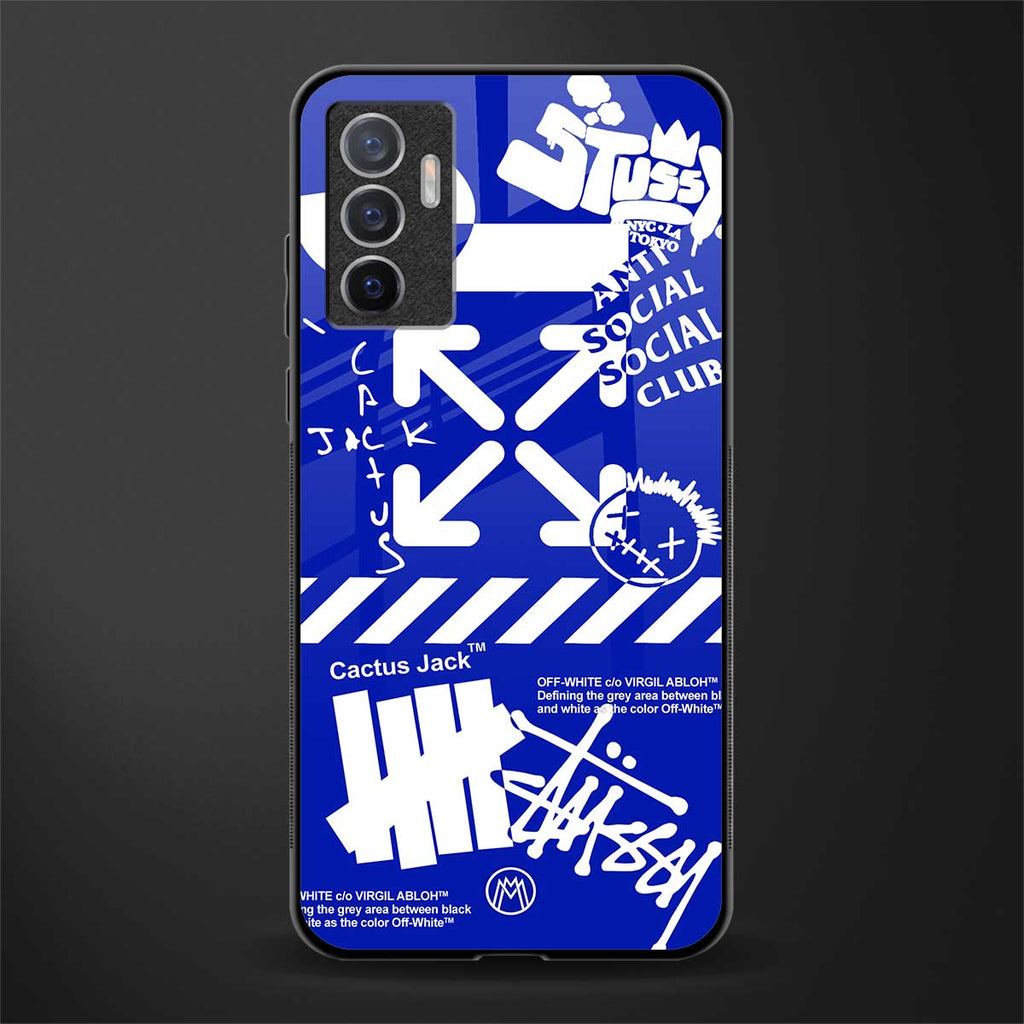blue travis scott x anti social social club glass case for vivo v23e image