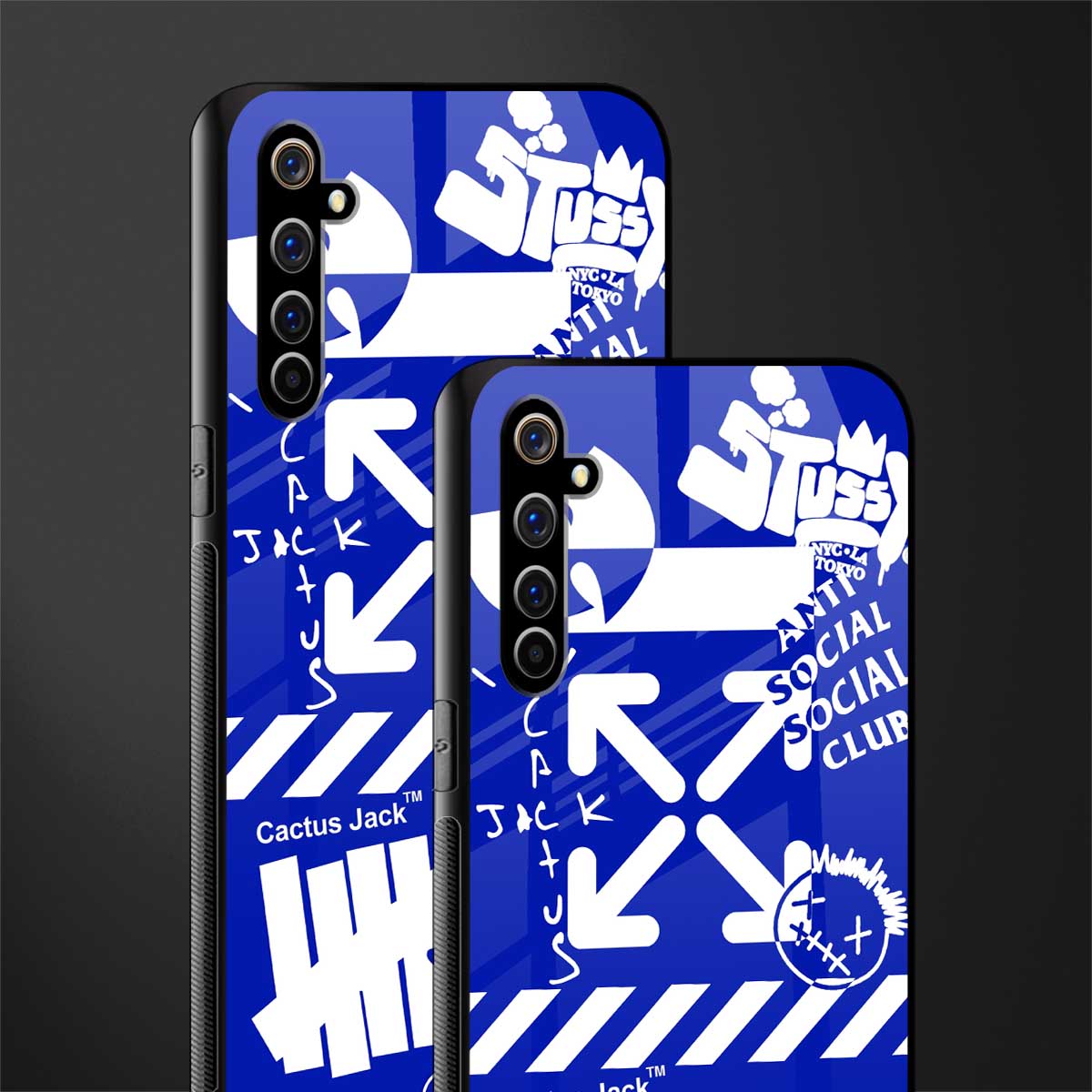 blue travis scott x anti social social club glass case for realme x50 pro image-2