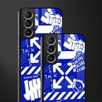 blue travis scott x anti social social club glass case for samsung galaxy s21 image-2