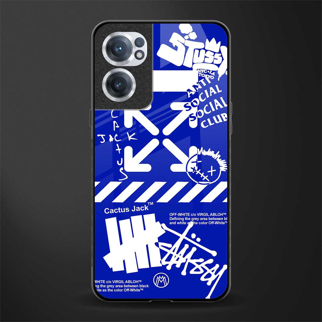 blue travis scott x anti social social club glass case for oneplus nord ce 2 5g image