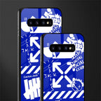 blue travis scott x anti social social club glass case for samsung galaxy s10 image-2