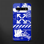 blue travis scott x anti social social club glass case for samsung galaxy s10 image