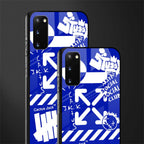 blue travis scott x anti social social club glass case for samsung galaxy s20 image-2