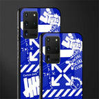 blue travis scott x anti social social club glass case for samsung galaxy s20 ultra image-2
