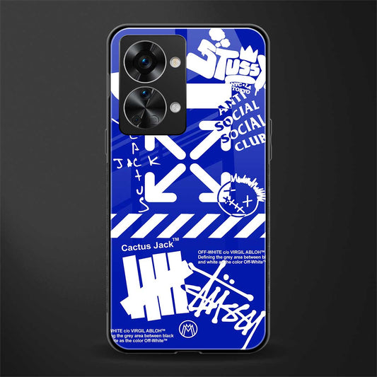 blue travis scott x anti social social club glass case for phone case | glass case for oneplus nord 2t 5g