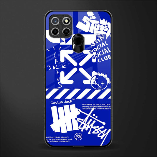 blue travis scott x anti social social club glass case for realme narzo 20 image