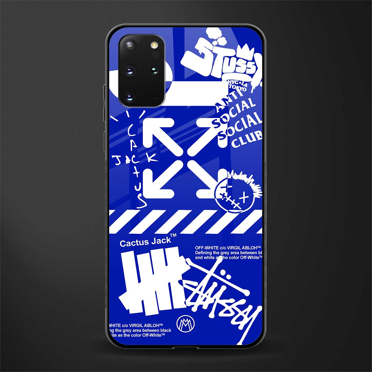 blue travis scott x anti social social club glass case for samsung galaxy s20 plus image