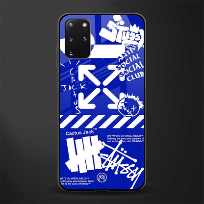 blue travis scott x anti social social club glass case for samsung galaxy s20 plus image