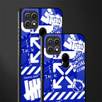 blue travis scott x anti social social club glass case for oppo a15s image-2