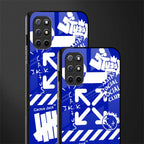 blue travis scott x anti social social club glass case for oneplus 8t image-2