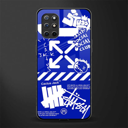 blue travis scott x anti social social club glass case for oneplus 8t image