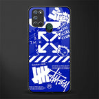 blue travis scott x anti social social club glass case for realme 7i image