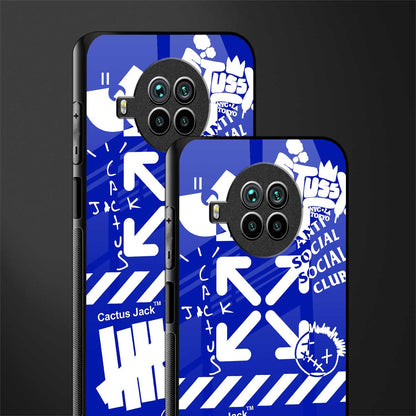 blue travis scott x anti social social club glass case for mi 10i image-2