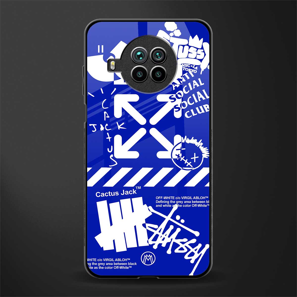 blue travis scott x anti social social club glass case for mi 10i image