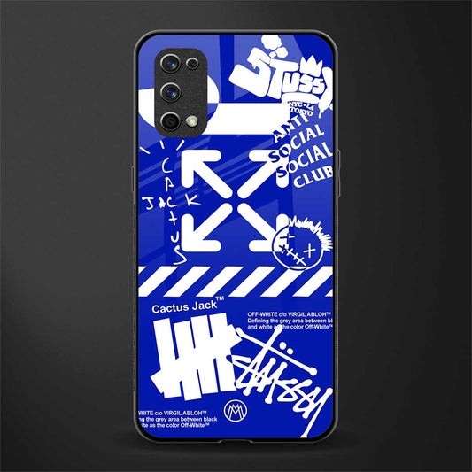 blue travis scott x anti social social club glass case for realme x7 pro image