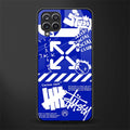 blue travis scott x anti social social club glass case for samsung galaxy a12 image