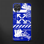 blue travis scott x anti social social club glass case for samsung galaxy a12 image