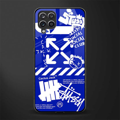 blue travis scott x anti social social club glass case for samsung galaxy a42 5g image