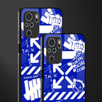 blue travis scott x anti social social club glass case for redmi note 10s image-2