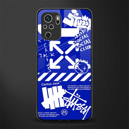 blue travis scott x anti social social club glass case for redmi note 10s image