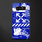 blue travis scott x anti social social club glass case for samsung galaxy note 8 image