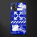 blue travis scott x anti social social club glass case for oneplus 9r image