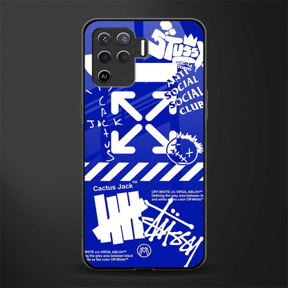 blue travis scott x anti social social club glass case for oppo f19 pro image