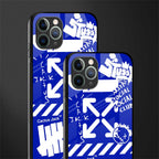 blue travis scott x anti social social club glass case for iphone 11 pro max image-2