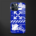 blue travis scott x anti social social club glass case for iphone 12 pro image