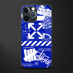 blue travis scott x anti social social club glass case for iphone 12 pro image
