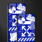 blue travis scott x anti social social club glass case for iphone xr image-2