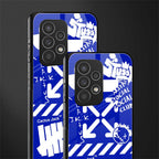blue travis scott x anti social social club back phone cover | glass case for samsung galaxy a73 5g