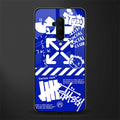 blue travis scott x anti social social club glass case for oneplus 7t pro image