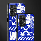 blue travis scott x anti social social club back phone cover | glass case for samsung galaxy a13 4g