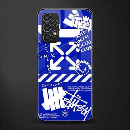 blue travis scott x anti social social club back phone cover | glass case for samsung galaxy a13 4g