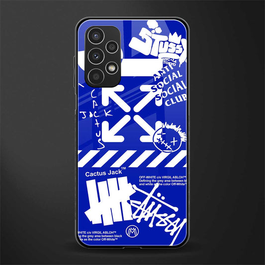 blue travis scott x anti social social club back phone cover | glass case for samsung galaxy a13 4g