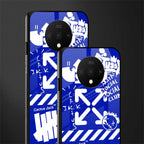 blue travis scott x anti social social club glass case for oneplus 7t image-2