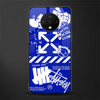 blue travis scott x anti social social club glass case for oneplus 7t image