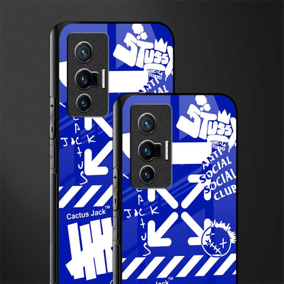 blue travis scott x anti social social club glass case for vivo x70 image-2
