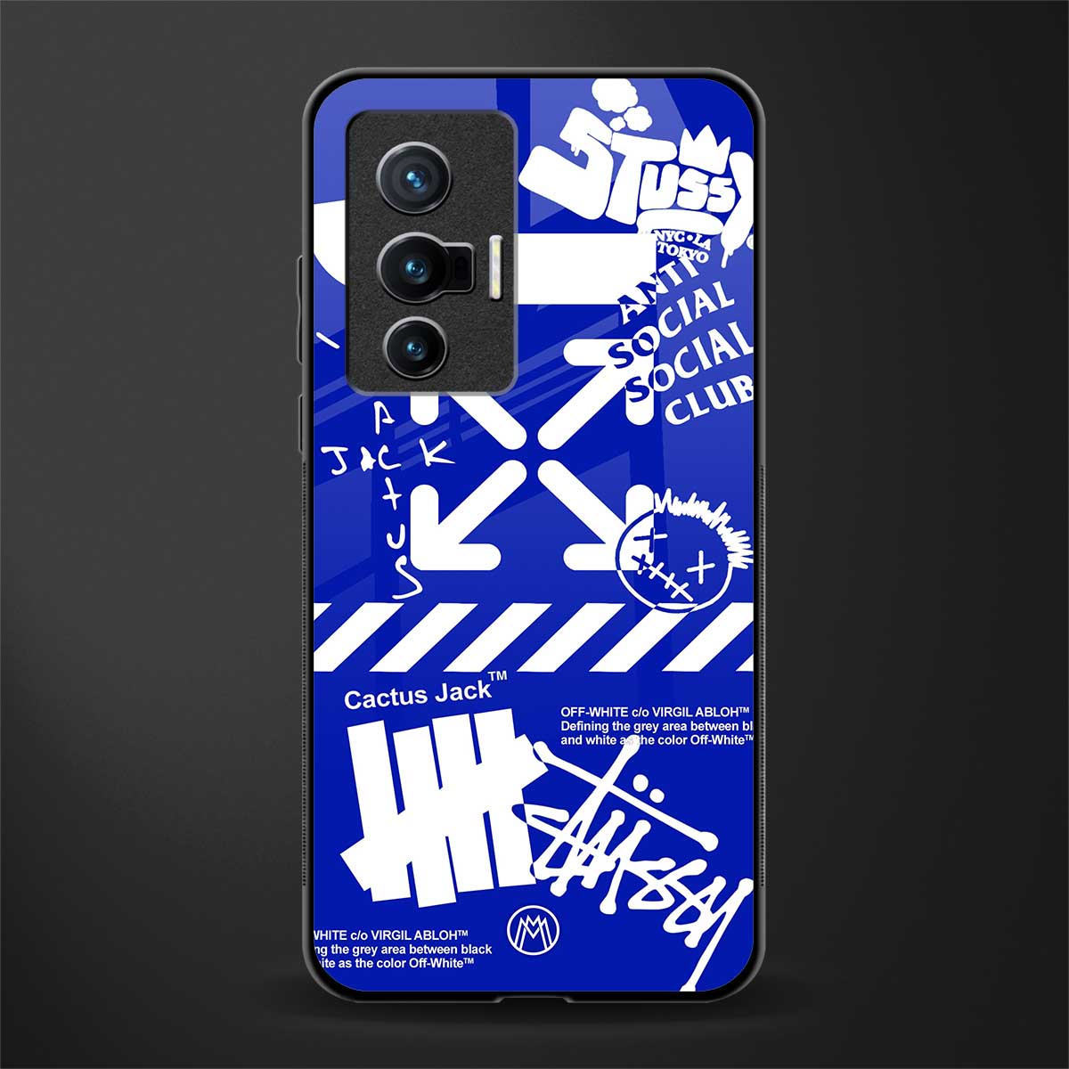 blue travis scott x anti social social club glass case for vivo x70 image