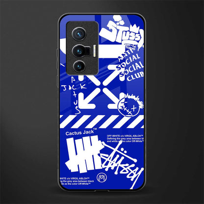 blue travis scott x anti social social club glass case for vivo x70 image